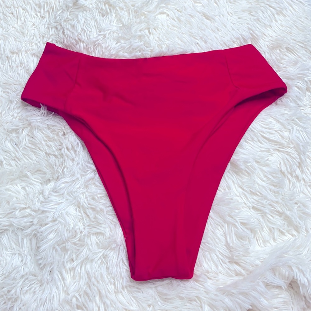 Zaful Red High Waisted Cheeky Bikini Swim Bottoms Size 6